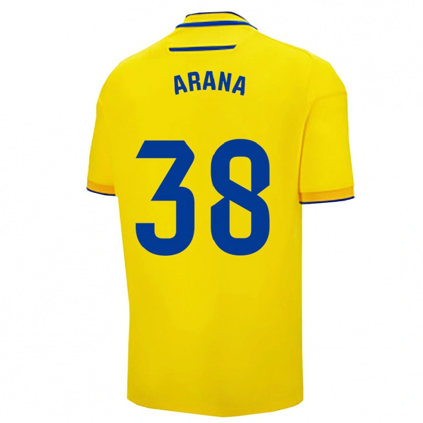 Danxen Kobiety Pablo Arana #38 Żółto-Granatowy Domowa Koszulka 2025/26 Koszulki Klubowe