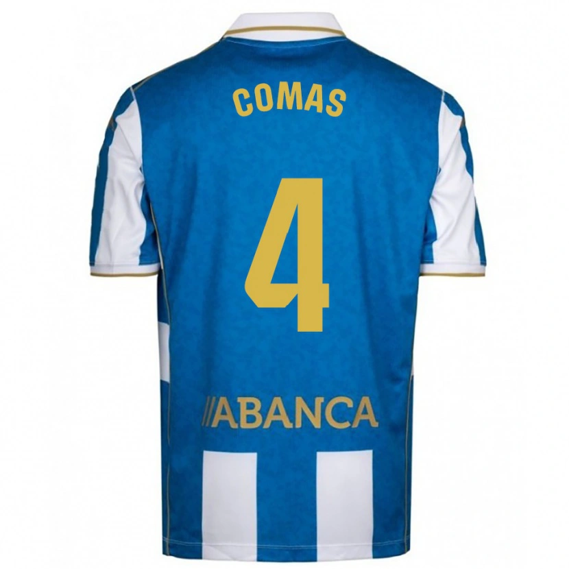 Danxen Kobiety Arnau Comas #4 Biało-Niebieski Domowa Koszulka 2025/26 Koszulki Klubowe