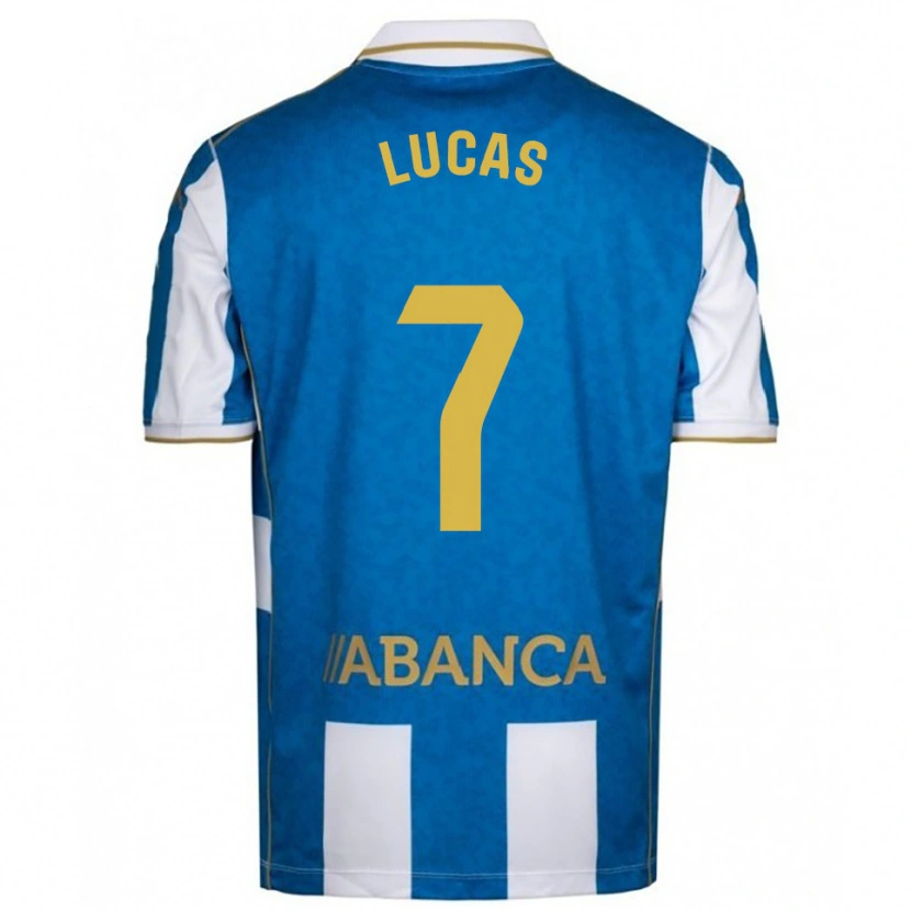 Danxen Kobiety Lucas Pérez #7 Biało-Niebieski Domowa Koszulka 2025/26 Koszulki Klubowe