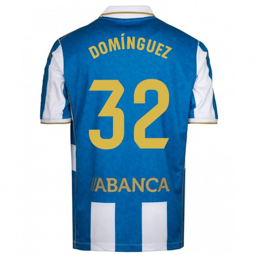 Danxen Kobiety David Domínguez #32 Biało-Niebieski Domowa Koszulka 2025/26 Koszulki Klubowe