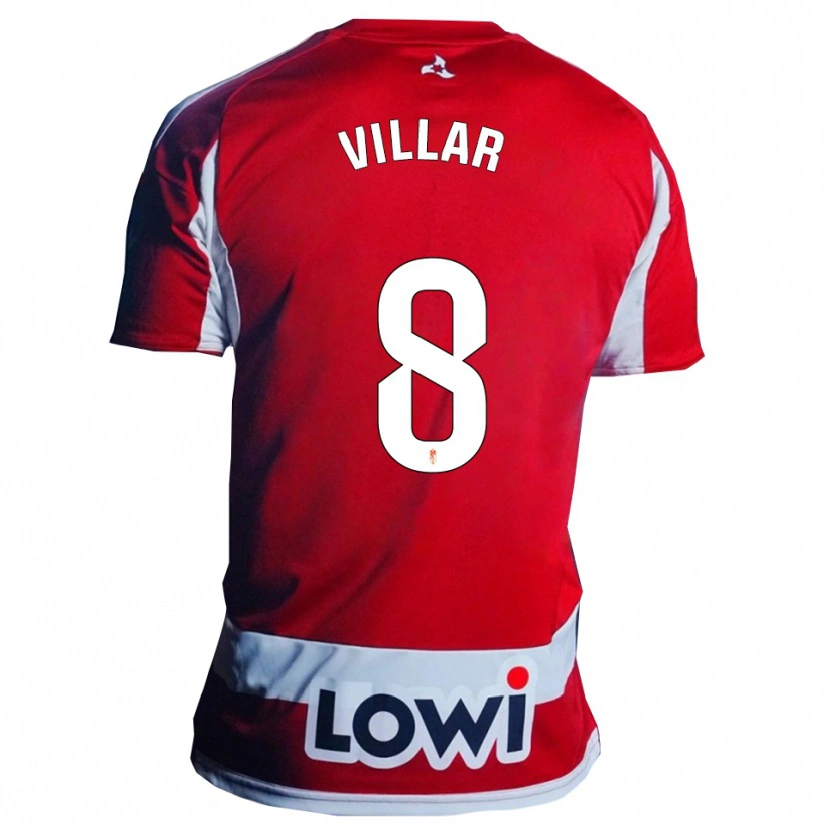 Danxen Kobiety Gonzalo Villar #8 Czerwono-Biały Domowa Koszulka 2025/26 Koszulki Klubowe