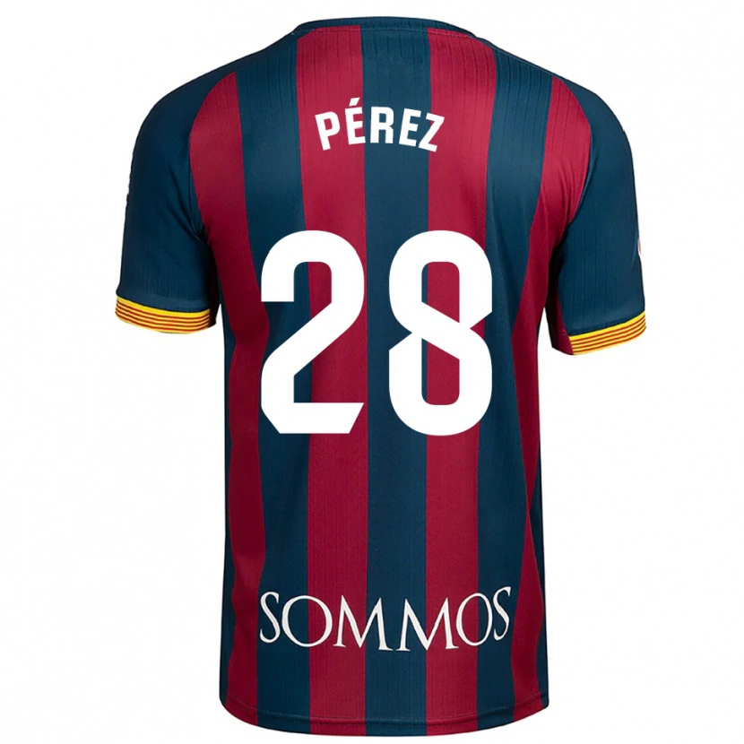 Danxen Kobiety Hugo Pérez #28 Granatowo-Czerwony Domowa Koszulka 2025/26 Koszulki Klubowe