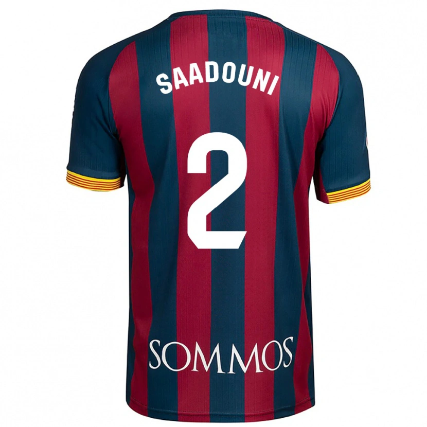 Danxen Kobiety Mohammed Saadouni #2 Granatowo-Czerwony Domowa Koszulka 2025/26 Koszulki Klubowe