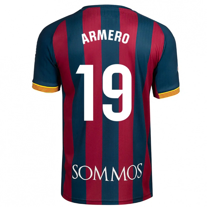 Danxen Kobiety Sergi Armero #19 Granatowo-Czerwony Domowa Koszulka 2025/26 Koszulki Klubowe