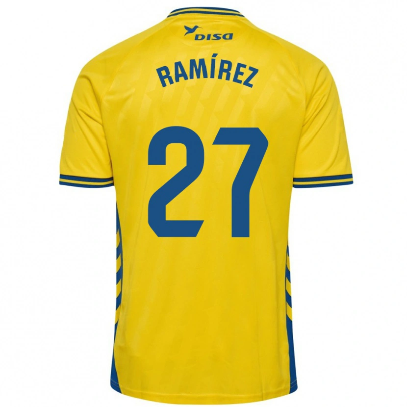 Danxen Kobiety Kirian Ramírez #27 Żółto-Niebieski Domowa Koszulka 2025/26 Koszulki Klubowe