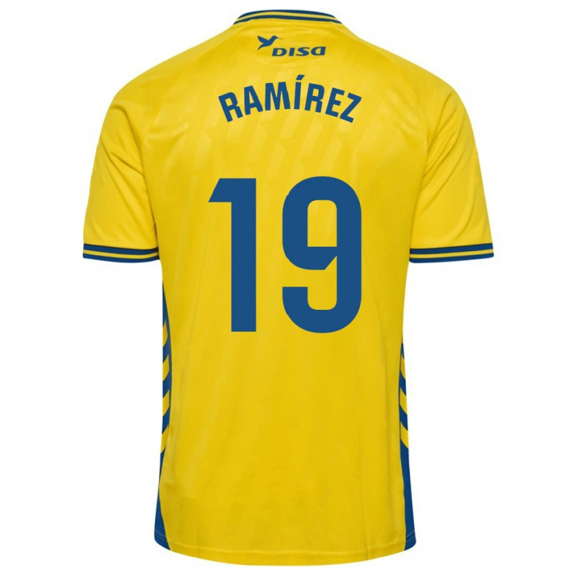 Danxen Kobiety Sandro Ramírez #19 Żółto-Niebieski Domowa Koszulka 2025/26 Koszulki Klubowe