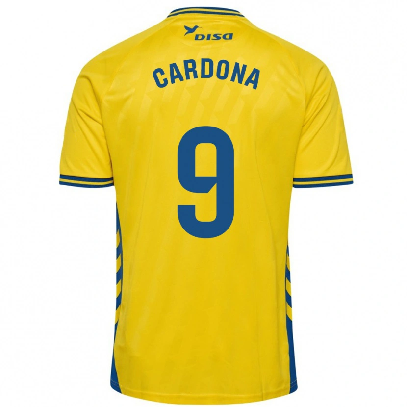 Danxen Kobiety Marc Cardona #9 Żółto-Niebieski Domowa Koszulka 2025/26 Koszulki Klubowe