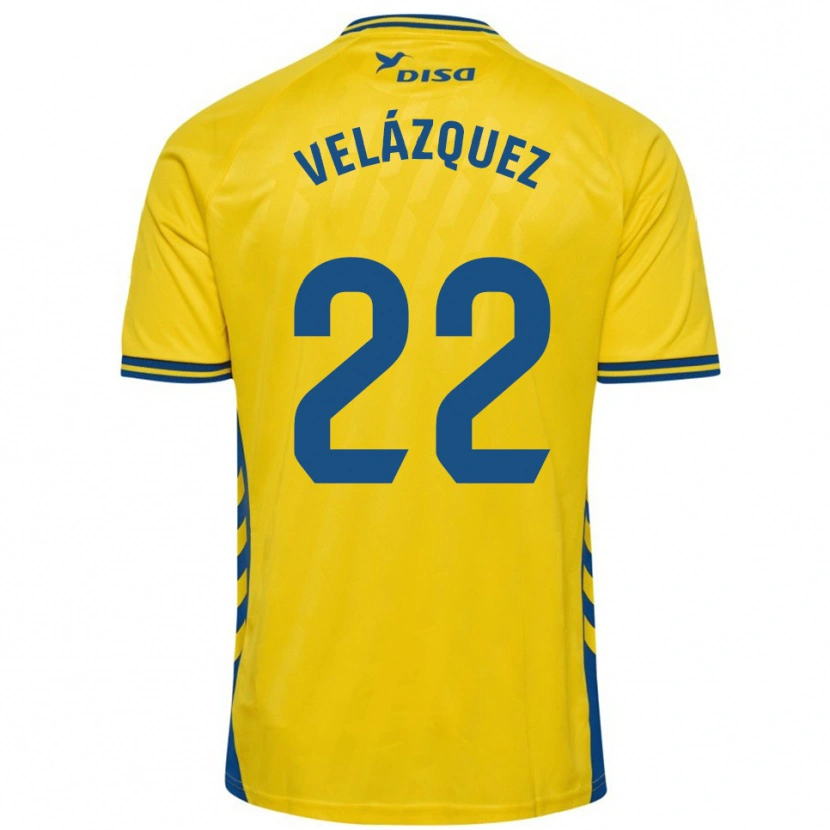 Danxen Kobiety Brian Velázquez #22 Żółto-Niebieski Domowa Koszulka 2025/26 Koszulki Klubowe