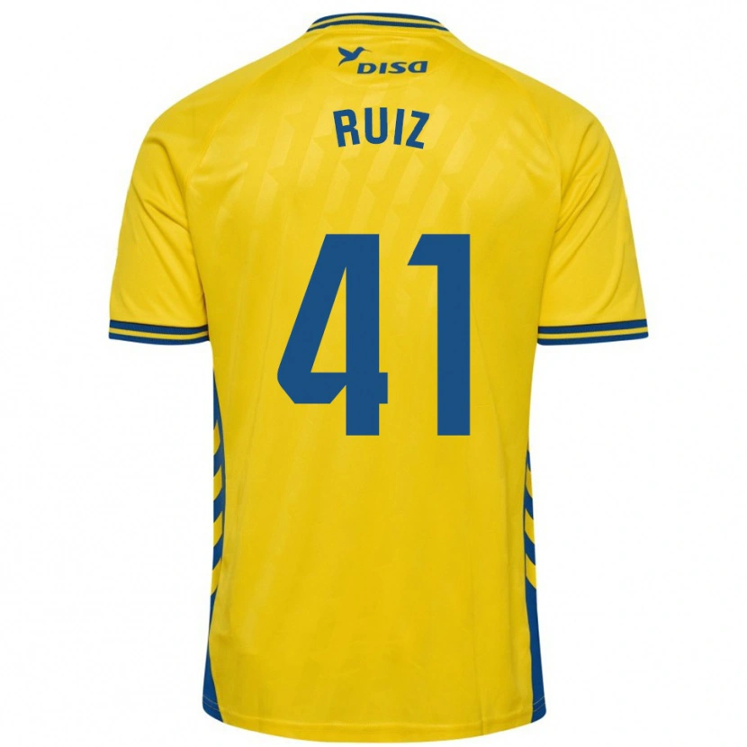 Danxen Kobiety Sergio Ruiz #41 Żółto-Niebieski Domowa Koszulka 2025/26 Koszulki Klubowe
