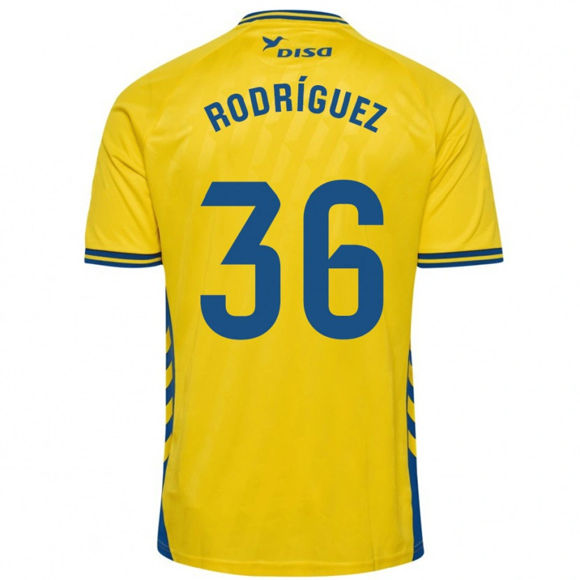 Danxen Kobiety Arturo Rodríguez #36 Żółto-Niebieski Domowa Koszulka 2025/26 Koszulki Klubowe