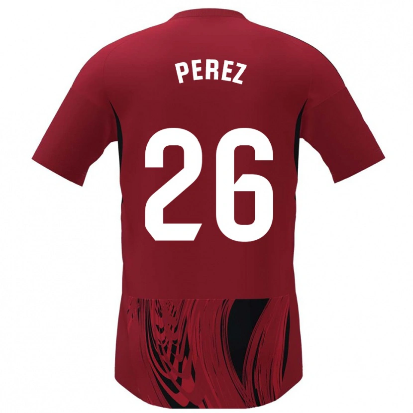 Danxen Kobiety Pablo Pérez #26 Czerwono-Czarny Domowa Koszulka 2025/26 Koszulki Klubowe
