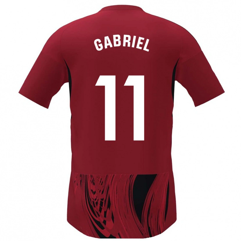 Danxen Kobiety Sergio Gabriel #11 Czerwono-Czarny Domowa Koszulka 2025/26 Koszulki Klubowe