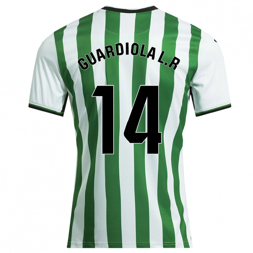 Danxen Kobiety Sergi Guardiola #14 Biało-Zielony Domowa Koszulka 2025/26 Koszulki Klubowe