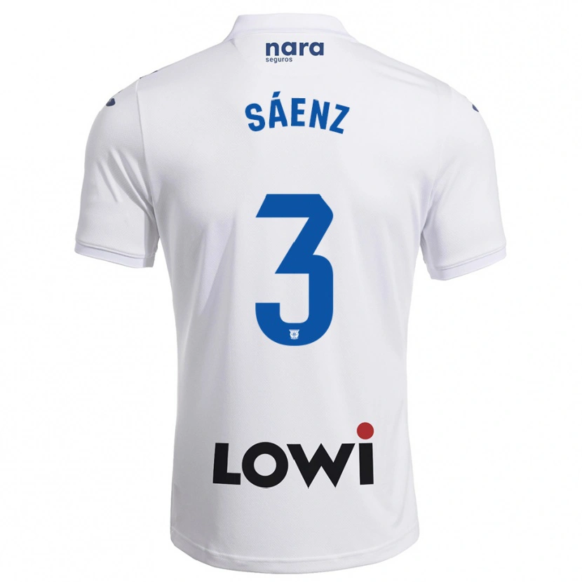 Danxen Kobiety Jorge Sáenz #3 Biało-Granatowy Domowa Koszulka 2025/26 Koszulki Klubowe