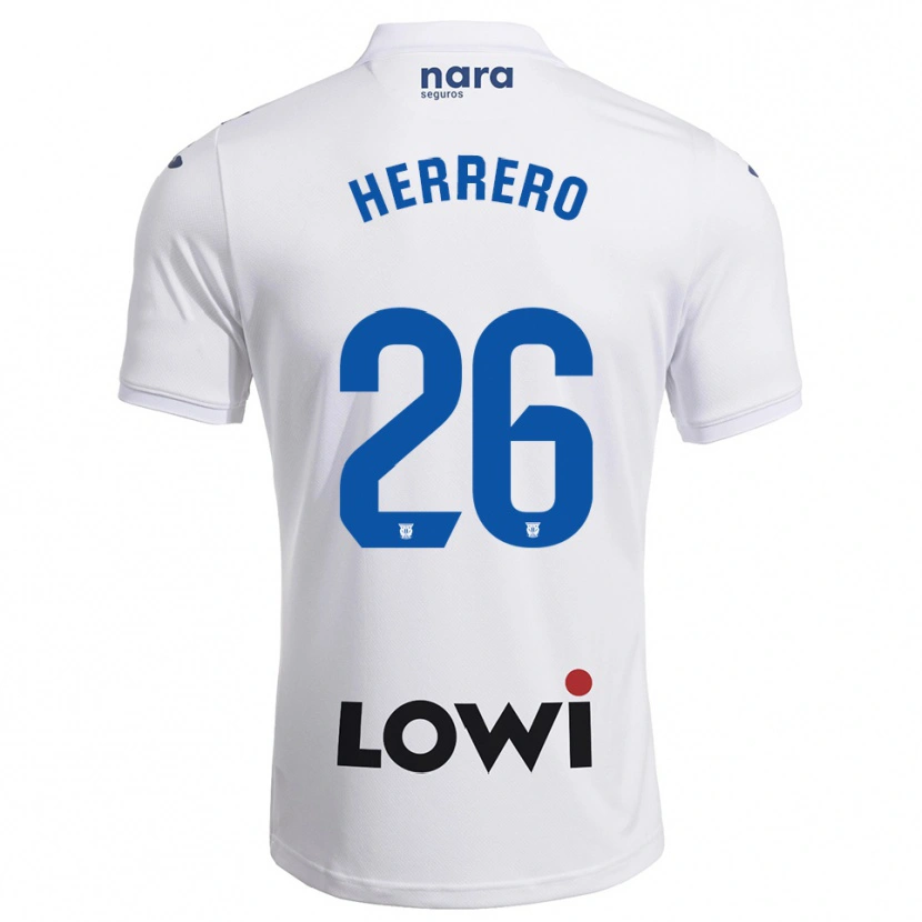 Danxen Kobiety Jorge Herrero #26 Biało-Granatowy Domowa Koszulka 2025/26 Koszulki Klubowe