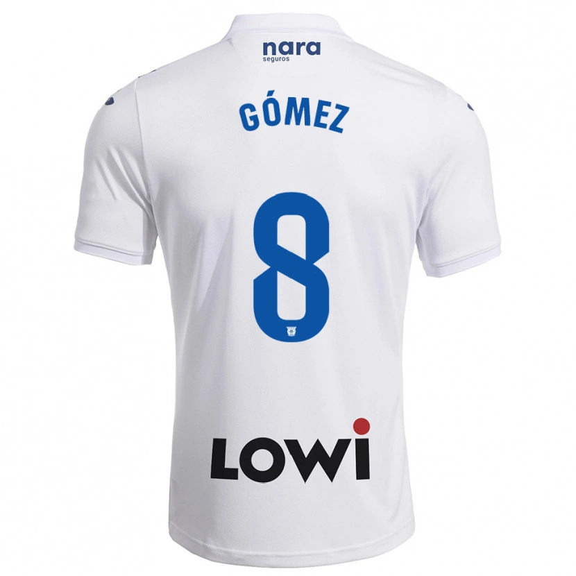 Danxen Kobiety Rodri Gómez #8 Biało-Granatowy Domowa Koszulka 2025/26 Koszulki Klubowe