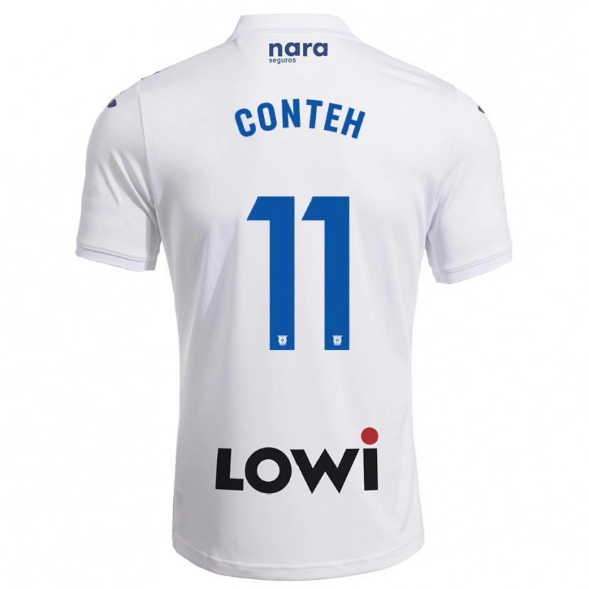 Danxen Kobiety Denis Conteh #11 Biało-Granatowy Domowa Koszulka 2025/26 Koszulki Klubowe