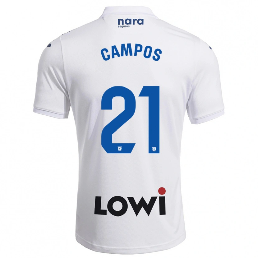 Danxen Kobiety Andrés Campos #21 Biało-Granatowy Domowa Koszulka 2025/26 Koszulki Klubowe