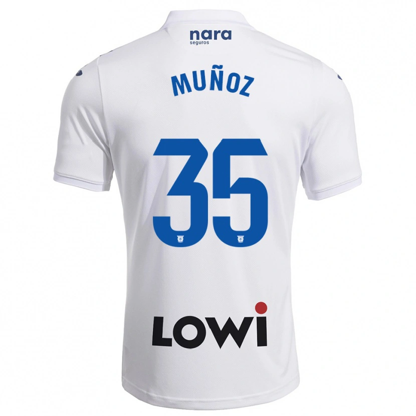 Danxen Kobiety Carlos Muñoz #35 Biało-Granatowy Domowa Koszulka 2025/26 Koszulki Klubowe