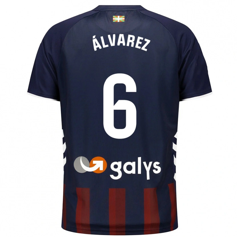 Danxen Kobiety Sergio Álvarez #6 Granatowo-Czerwony Domowa Koszulka 2025/26 Koszulki Klubowe