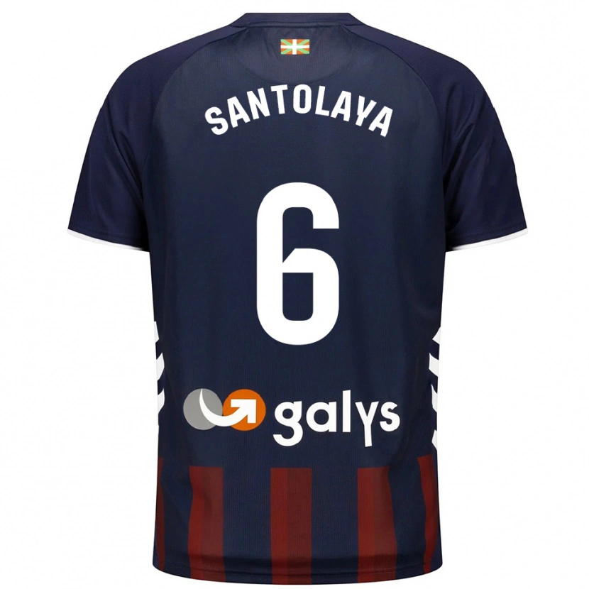Danxen Kobiety Asier Santolaya #6 Granatowo-Czerwony Domowa Koszulka 2025/26 Koszulki Klubowe