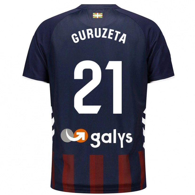 Danxen Kobiety Jon Guruzeta #21 Granatowo-Czerwony Domowa Koszulka 2025/26 Koszulki Klubowe