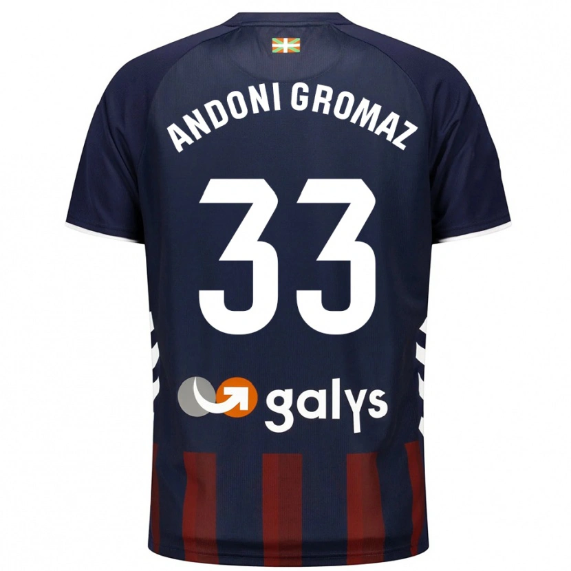 Danxen Kobiety Jon Andoni Gromaz #33 Granatowo-Czerwony Domowa Koszulka 2025/26 Koszulki Klubowe