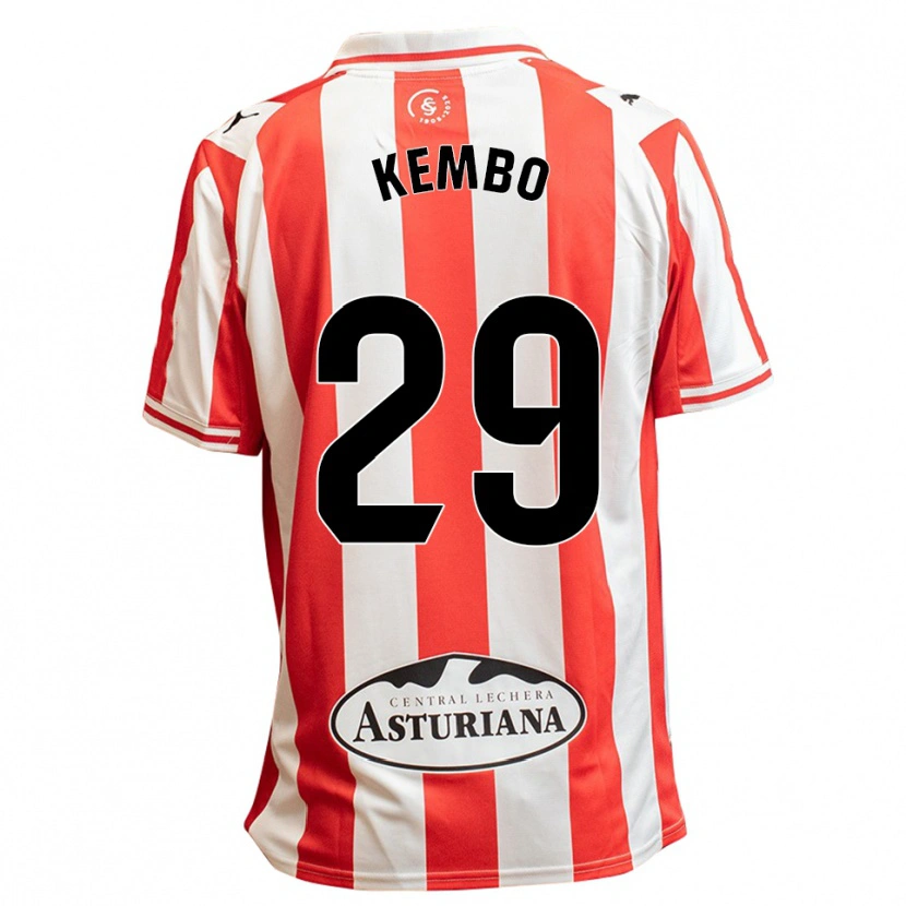 Danxen Kobiety Yann Kembo #29 Biało-Czerwony Domowa Koszulka 2025/26 Koszulki Klubowe
