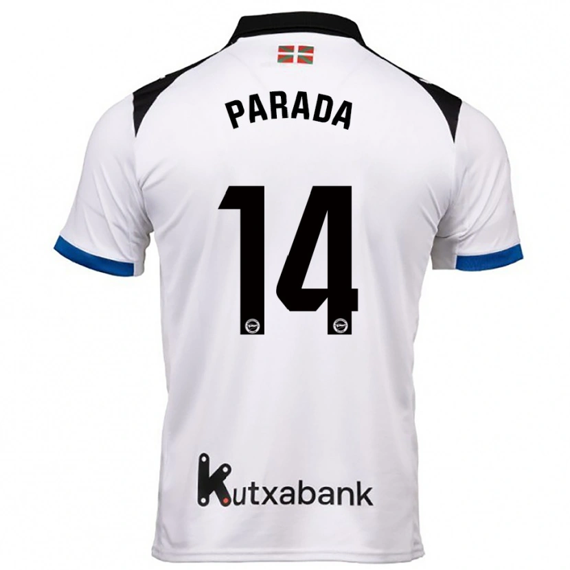 Danxen Kobiety Victor Parada #14 Biało-Niebieski Wyjazdowa Koszulka 2025/26 Koszulki Klubowe