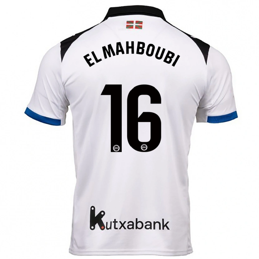 Danxen Kobiety Sami El Mahboubi #16 Biało-Niebieski Wyjazdowa Koszulka 2025/26 Koszulki Klubowe