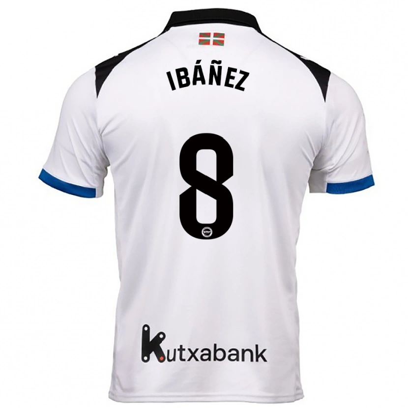 Danxen Kobiety Pablo Ibáñez #8 Biało-Niebieski Wyjazdowa Koszulka 2025/26 Koszulki Klubowe