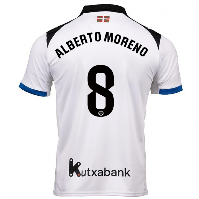 Danxen Kobiety Alberto Moreno #8 Biało-Niebieski Wyjazdowa Koszulka 2025/26 Koszulki Klubowe