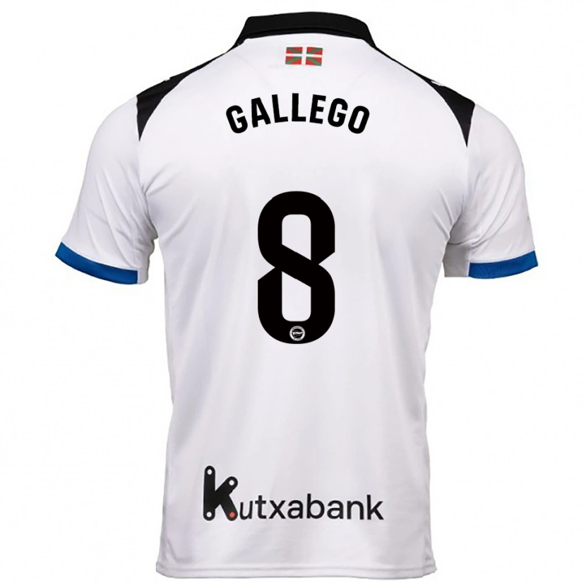 Danxen Kobiety Óscar Gallego #8 Biało-Niebieski Wyjazdowa Koszulka 2025/26 Koszulki Klubowe