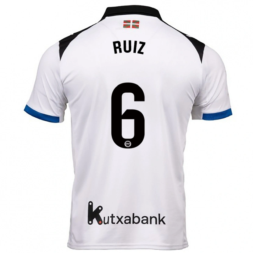 Danxen Kobiety Markel Ruiz #6 Biało-Niebieski Wyjazdowa Koszulka 2025/26 Koszulki Klubowe