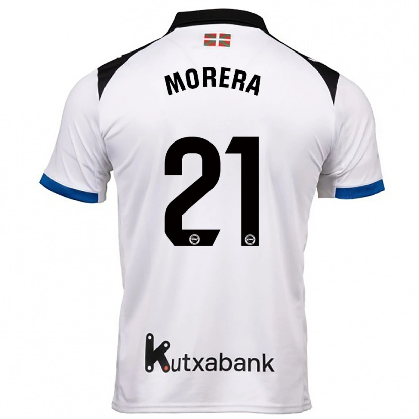 Danxen Kobiety Carla Morera #21 Biało-Niebieski Wyjazdowa Koszulka 2025/26 Koszulki Klubowe