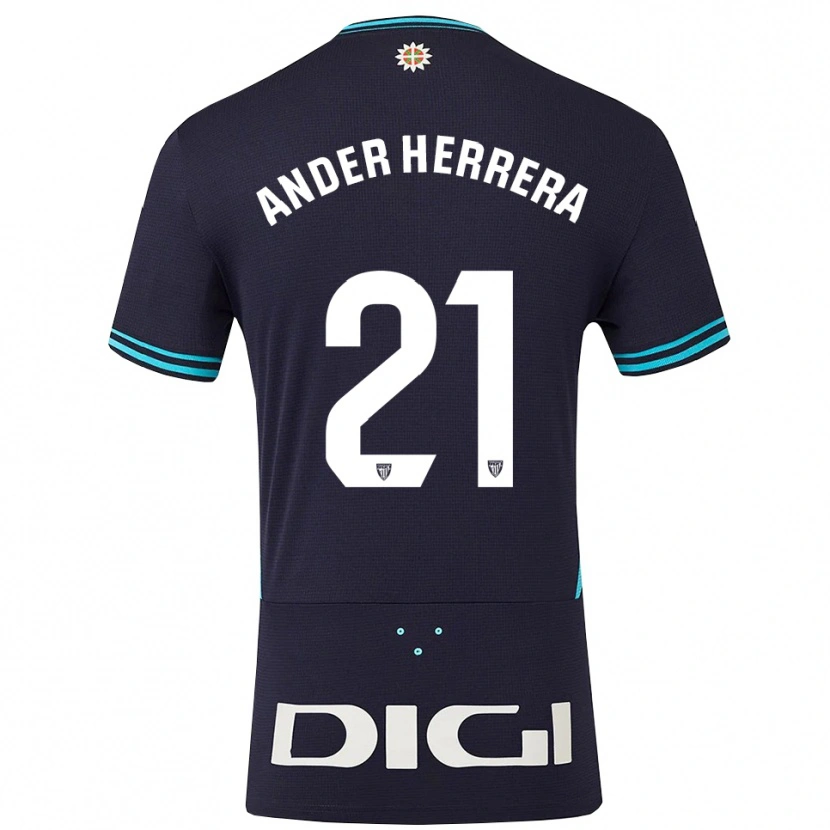 Danxen Kobiety Ander Herrera #21 Granatowo-Błękitny Wyjazdowa Koszulka 2025/26 Koszulki Klubowe