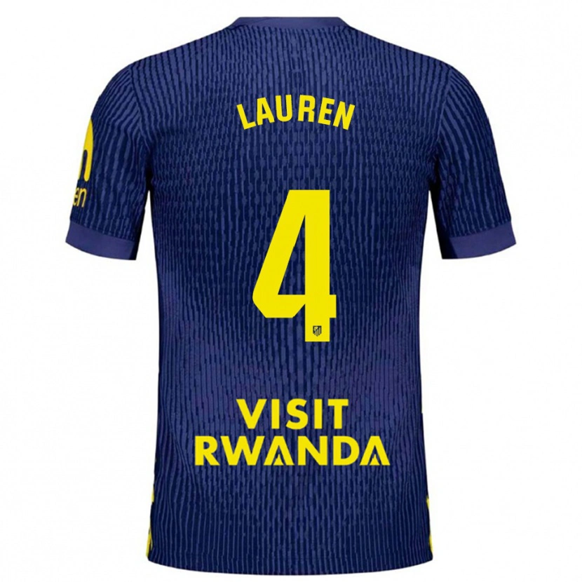 Danxen Kobiety Lauren Eduarda Leal Costa #4 Granatowo-Żółty Wyjazdowa Koszulka 2025/26 Koszulki Klubowe