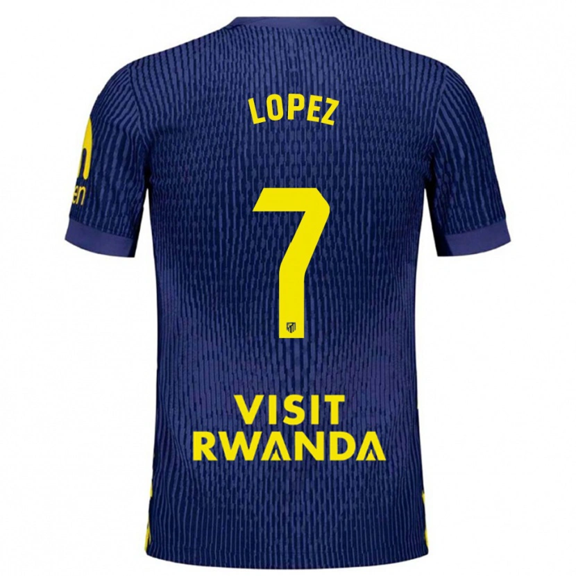 Danxen Kobiety Maitane Lopez #7 Granatowo-Żółty Wyjazdowa Koszulka 2025/26 Koszulki Klubowe