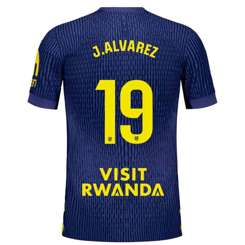Danxen Kobiety Julián Alvarez #19 Granatowo-Żółty Wyjazdowa Koszulka 2025/26 Koszulki Klubowe