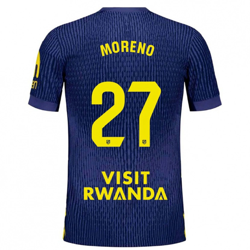 Danxen Kobiety Emma Moreno #27 Granatowo-Żółty Wyjazdowa Koszulka 2025/26 Koszulki Klubowe