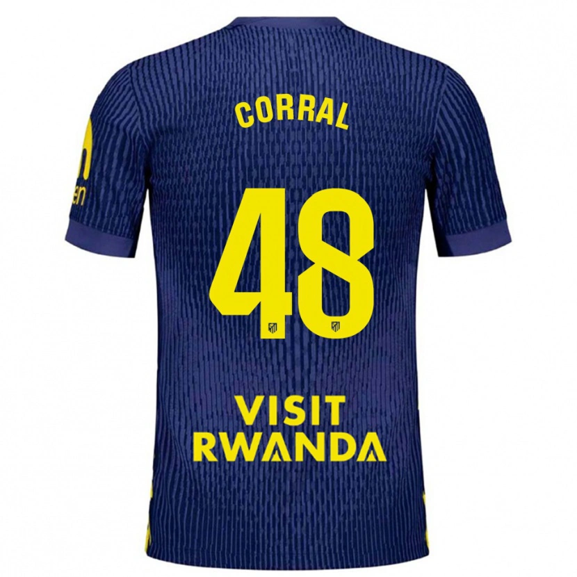 Danxen Kobiety Adrián Corral #48 Granatowo-Żółty Wyjazdowa Koszulka 2025/26 Koszulki Klubowe