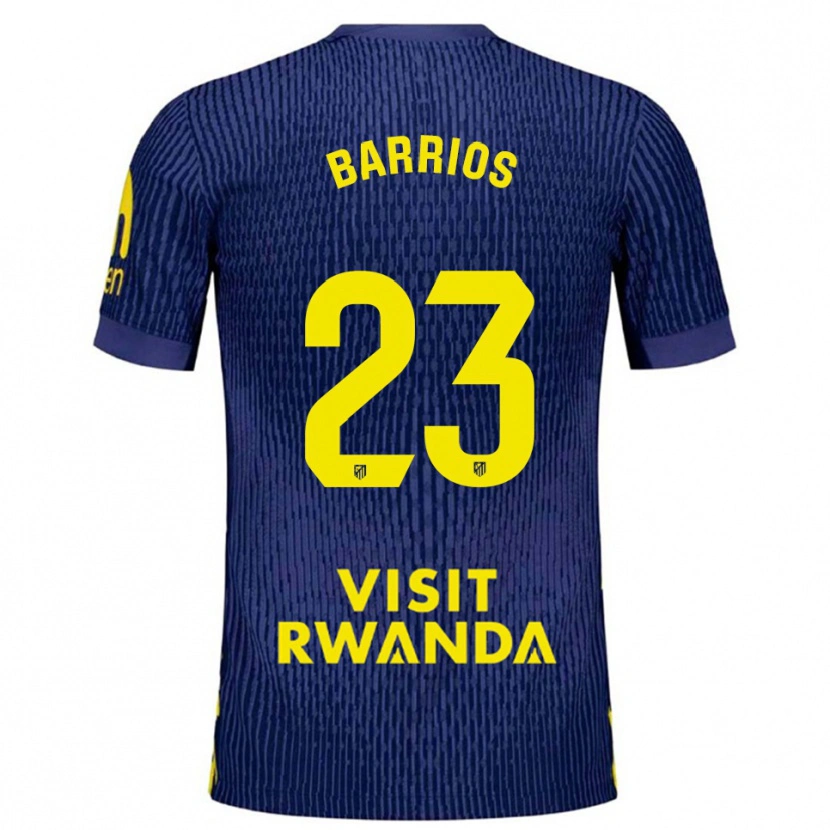 Danxen Kobiety Jesus Barrios #23 Granatowo-Żółty Wyjazdowa Koszulka 2025/26 Koszulki Klubowe