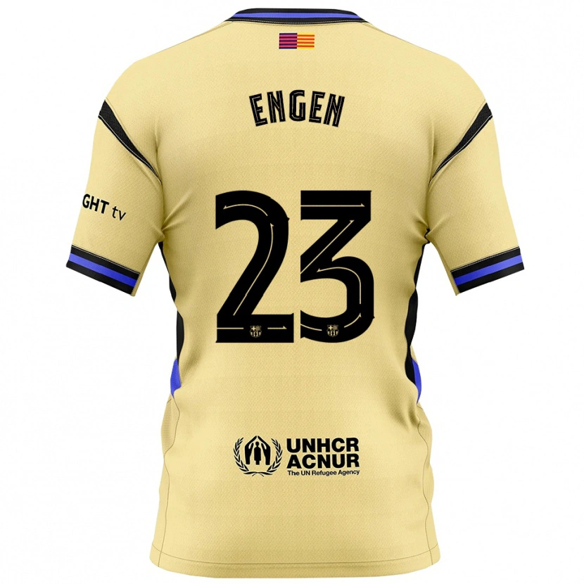 Danxen Kobiety Ingrid Engen #23 Żółto-Czarny Wyjazdowa Koszulka 2025/26 Koszulki Klubowe