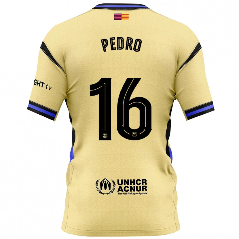 Danxen Kobiety Pedro Rodríguez #16 Żółto-Czarny Wyjazdowa Koszulka 2025/26 Koszulki Klubowe