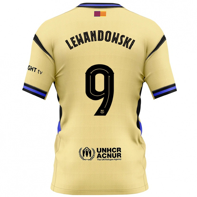 Danxen Kobiety Robert Lewandowski #9 Żółto-Czarny Wyjazdowa Koszulka 2025/26 Koszulki Klubowe