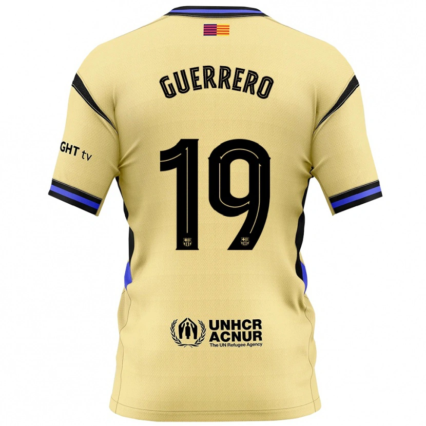 Danxen Kobiety Adrián Guerrero #19 Żółto-Czarny Wyjazdowa Koszulka 2025/26 Koszulki Klubowe