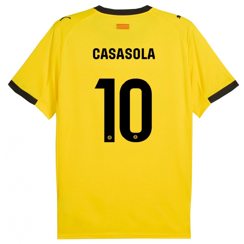 Danxen Kobiety Derek Casasola #10 Żółto-Czarny Wyjazdowa Koszulka 2025/26 Koszulki Klubowe