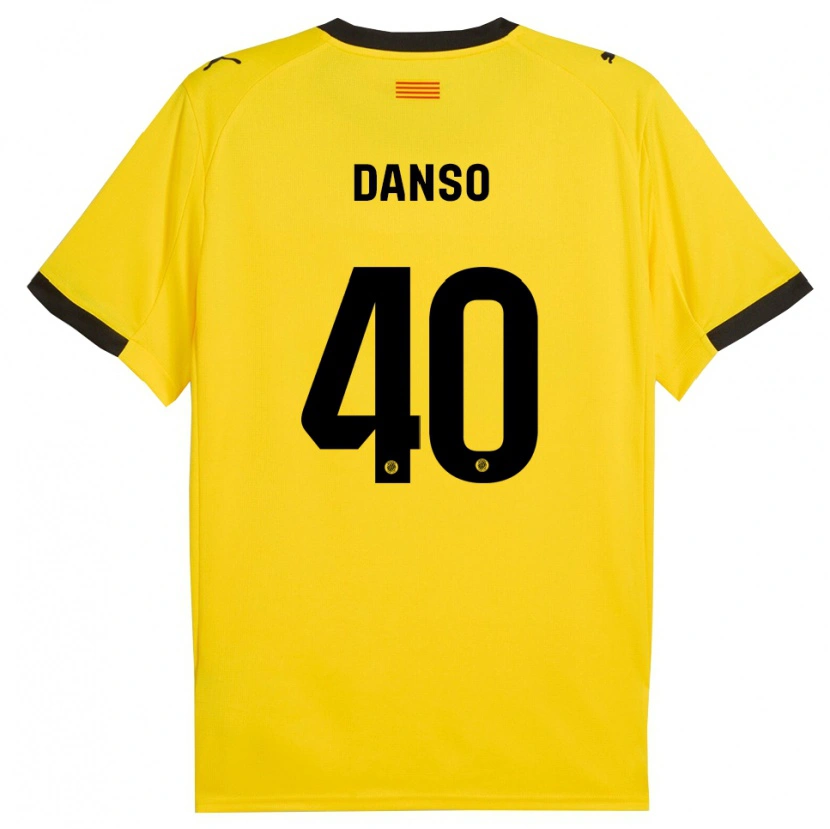 Danxen Kobiety Jordi Danso #40 Żółto-Czarny Wyjazdowa Koszulka 2025/26 Koszulki Klubowe