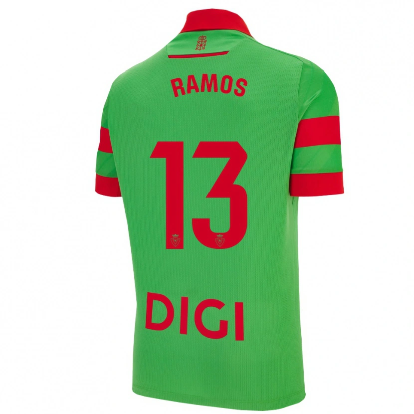 Danxen Kobiety Darío Ramos #13 Zielono-Czerwony Wyjazdowa Koszulka 2025/26 Koszulki Klubowe