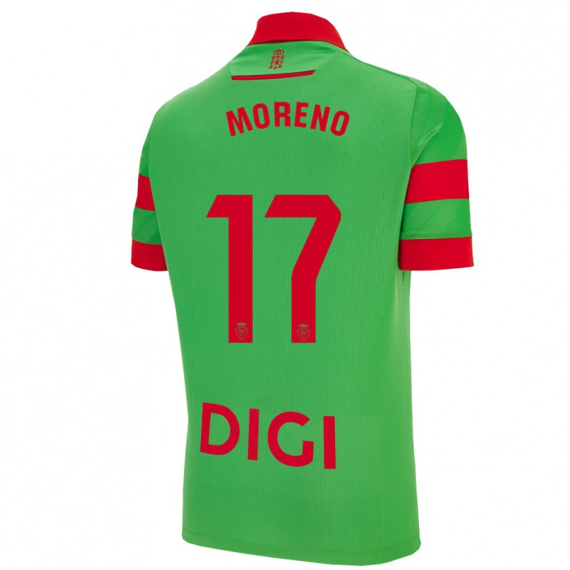 Danxen Kobiety Pablo Moreno #17 Zielono-Czerwony Wyjazdowa Koszulka 2025/26 Koszulki Klubowe